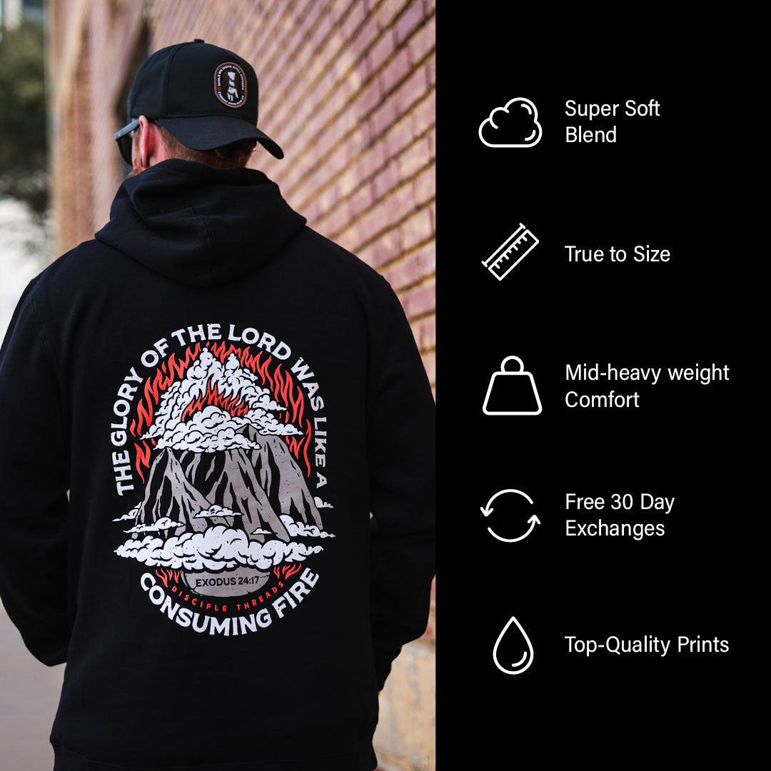 Consuming Fire Pullover Hoodie - Exodus 24:17
