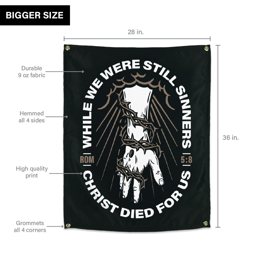 Christ Died For Us Wall Flag
