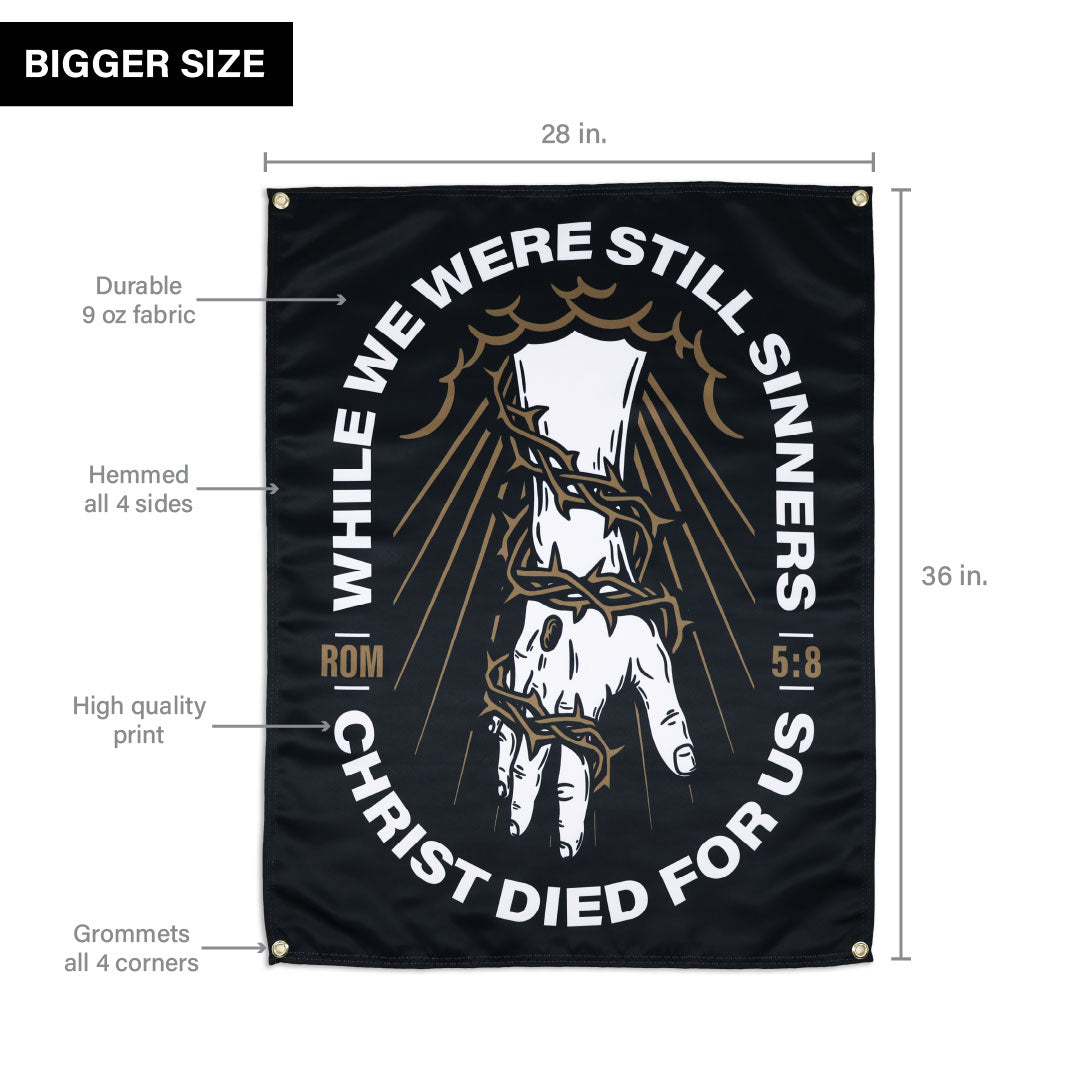 Christ Died For Us Wall Flag