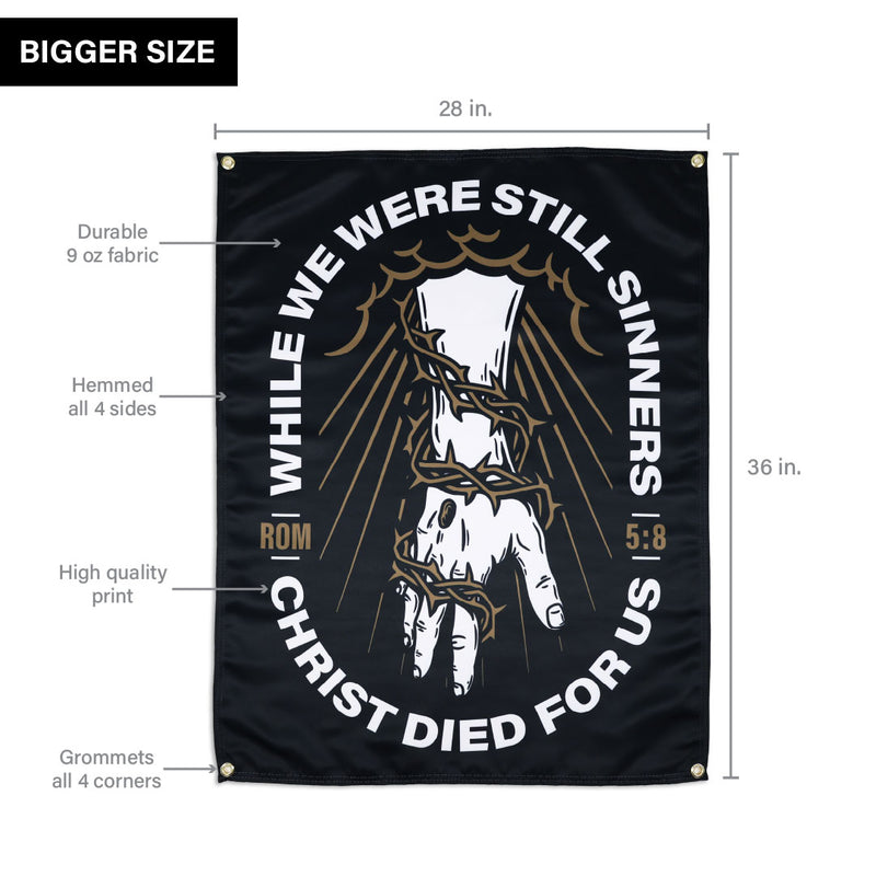 Christ Died For Us Wall Flag