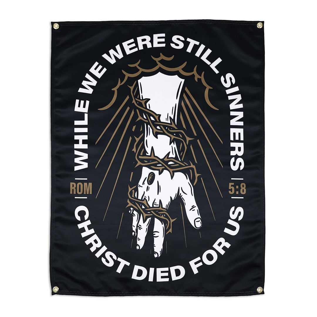 Christ Died For Us Wall Flag