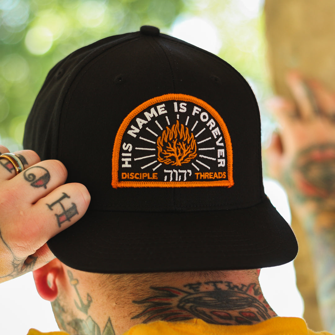 His Name Flat Bill Patch Hat