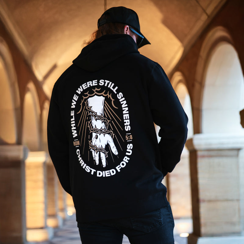 Christ Died for Us Hoodie - Romans 5:8